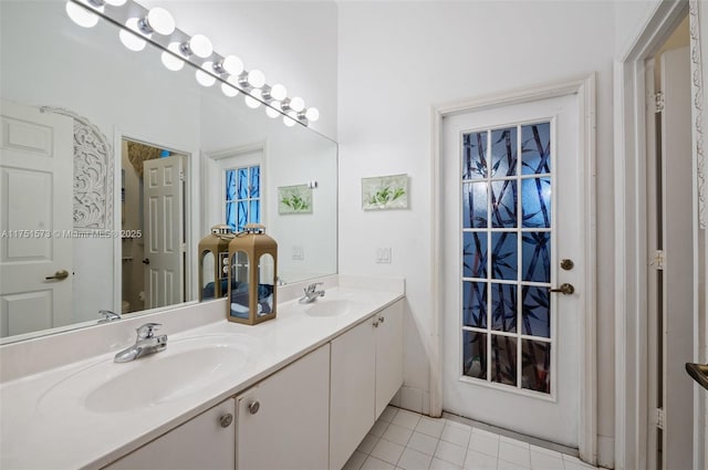 16358 S Mariposa Cir S, Pembroke Pines, FL 33331 - bathroom with a sink, double vanity, and tile patterned flooring