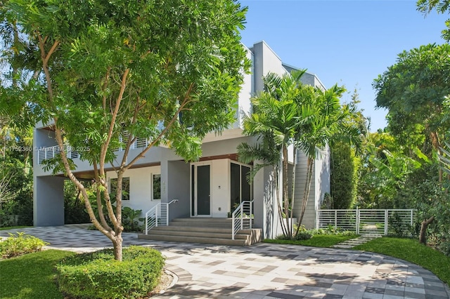 modern home with stucco siding