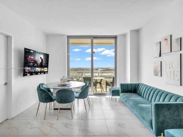 2000 Metropica Way Unit 1507, Sunrise, FL 33323 - dining space with expansive windows and marble finish floor