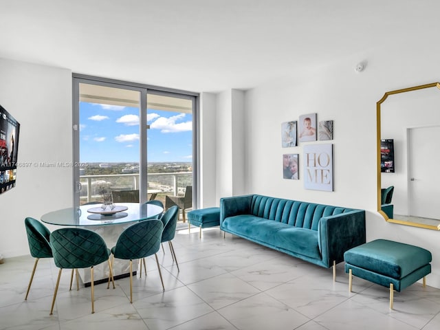 2000 Metropica Way Unit 1507, Sunrise, FL 33323 - dining area featuring marble finish floor and expansive windows