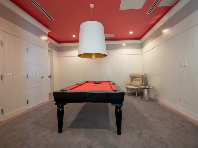 2000 Metropica Way Unit 1507, Sunrise, FL 33323 - playroom featuring carpet floors, recessed lighting, ornamental molding, and pool table