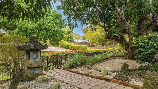 view of yard with fence