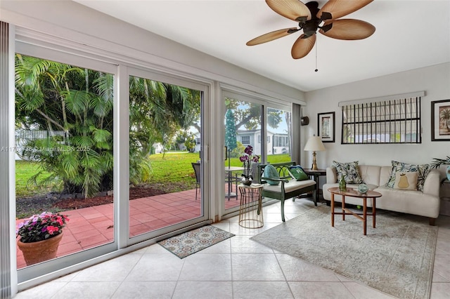 6820 NW 17th Ct, Margate, FL 33063 - interior space with tile patterned floors and ceiling fan