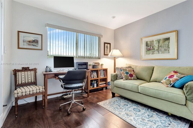6820 NW 17th Ct, Margate, FL 33063 - office area featuring wood finished floors and baseboards