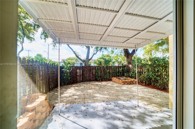 view of patio featuring a fenced backyard