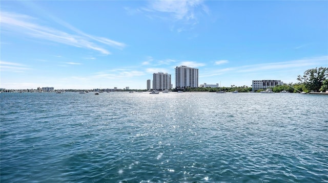 property view of water featuring a city view