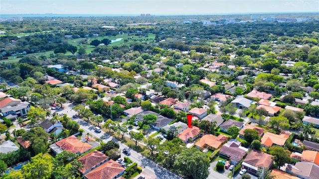 aerial view with a residential view