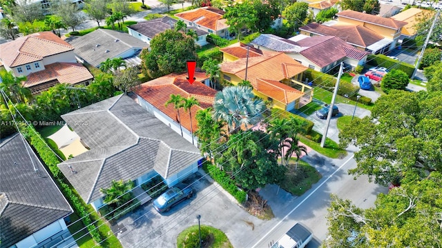 aerial view with a residential view