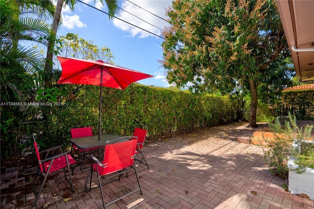 view of patio / terrace featuring outdoor dining space