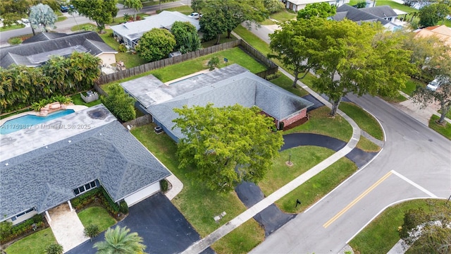 bird's eye view featuring a residential view