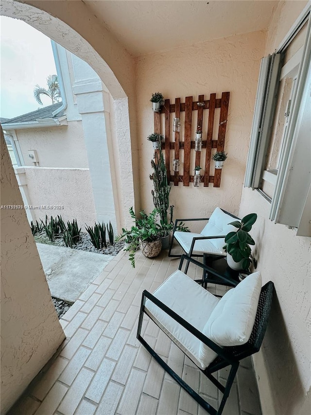 balcony with a patio