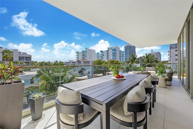 balcony with a view of city