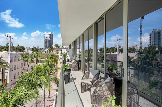 balcony with a city view