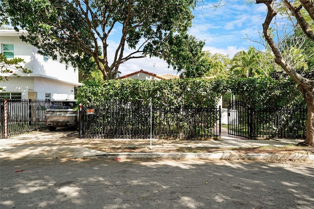 view of gate featuring fence