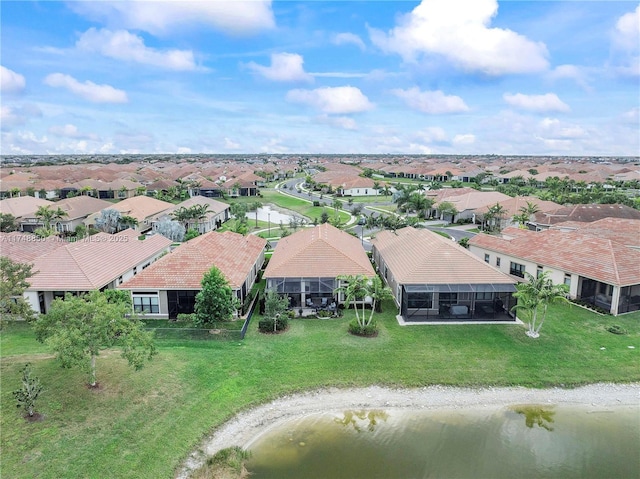 aerial view with a residential view