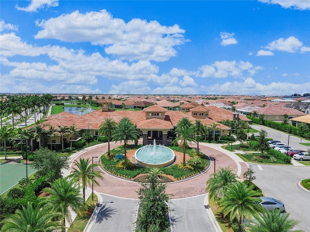 aerial view with a residential view