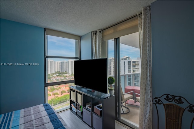 bedroom with expansive windows and multiple windows