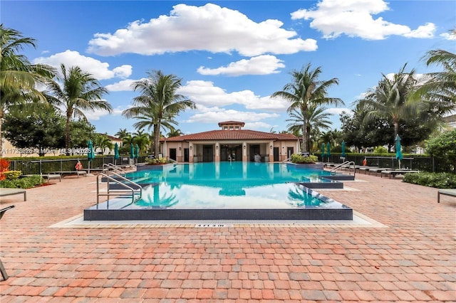15340 SW 176th Ln, Miami, FL 33187 - community pool featuring a patio