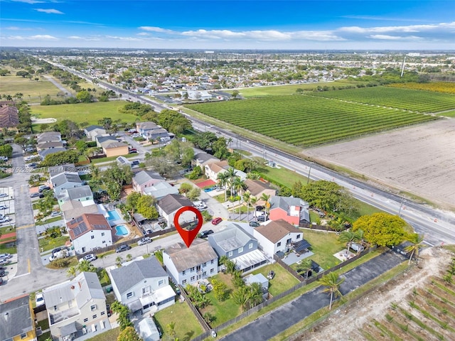 aerial view featuring a residential view