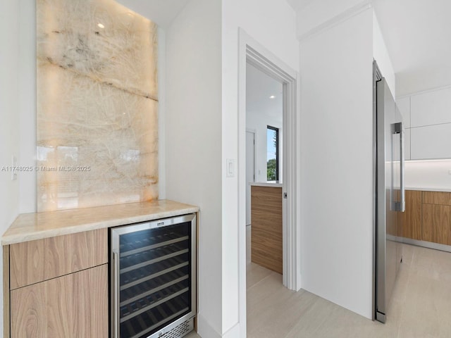 bar with wine cooler