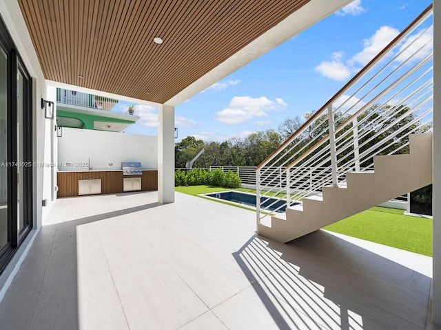 view of patio with area for grilling