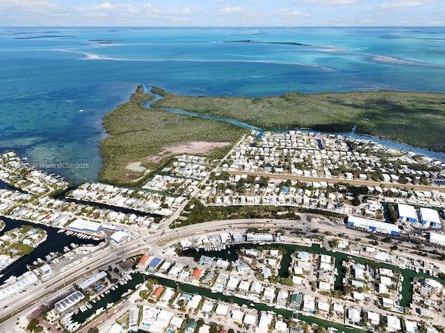 aerial overview of property's location featuring a large body of water