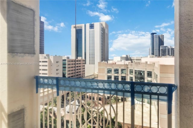 balcony featuring a view of city