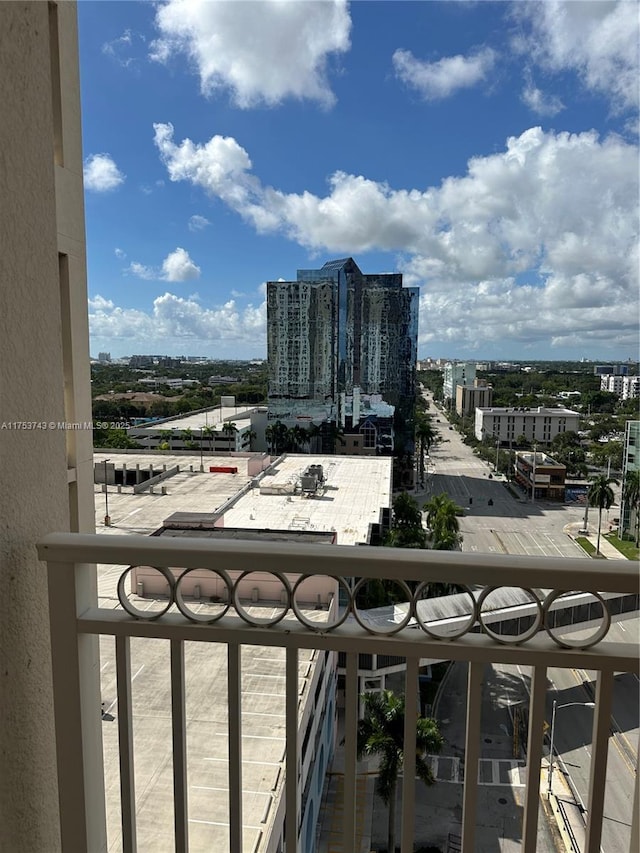 balcony featuring a view of city