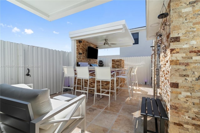 view of patio with fence