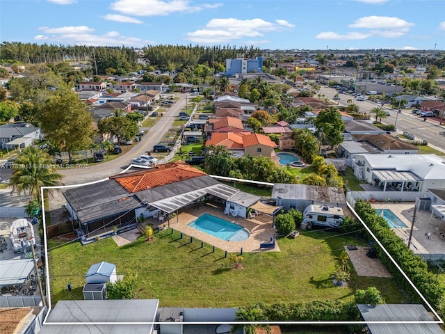 aerial view featuring a residential view