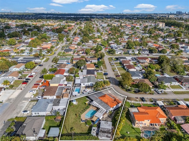 bird's eye view with a residential view