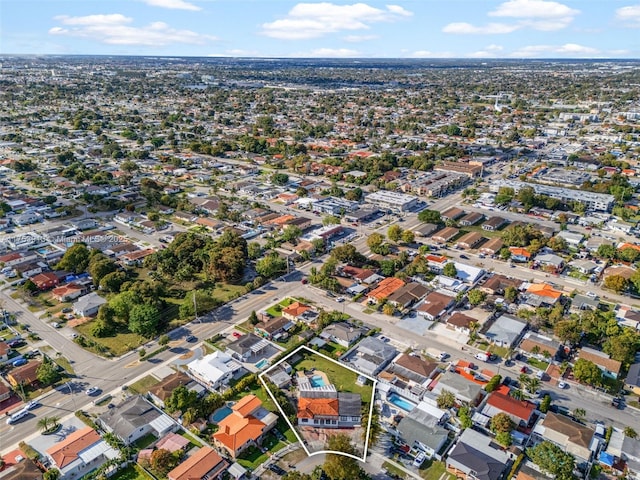 aerial view with a residential view