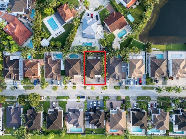 drone / aerial view with a residential view