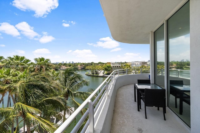 balcony with a water view