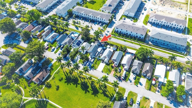 drone / aerial view with a residential view