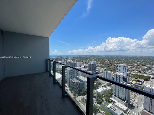 balcony featuring a view of city