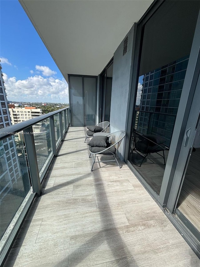 balcony with a city view