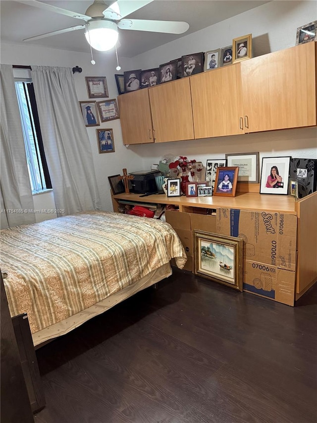 bedroom featuring dark wood-type flooring