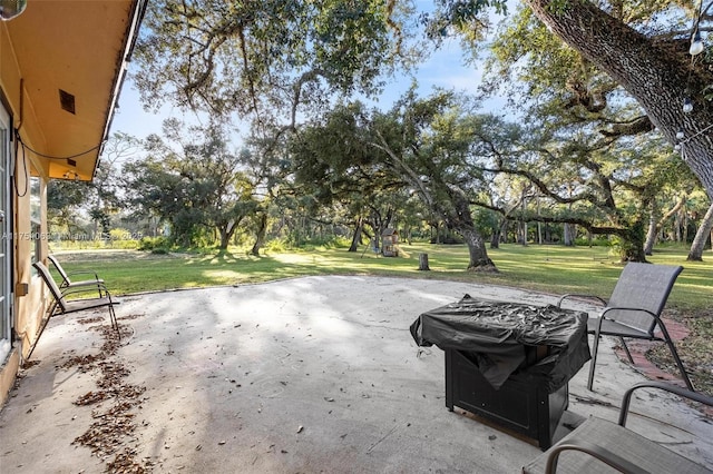 view of patio / terrace featuring a grill