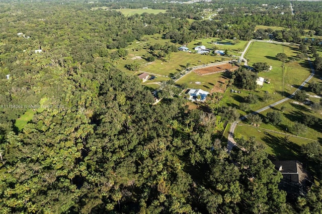 aerial view with a wooded view