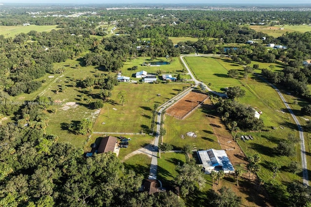 bird's eye view featuring a view of trees