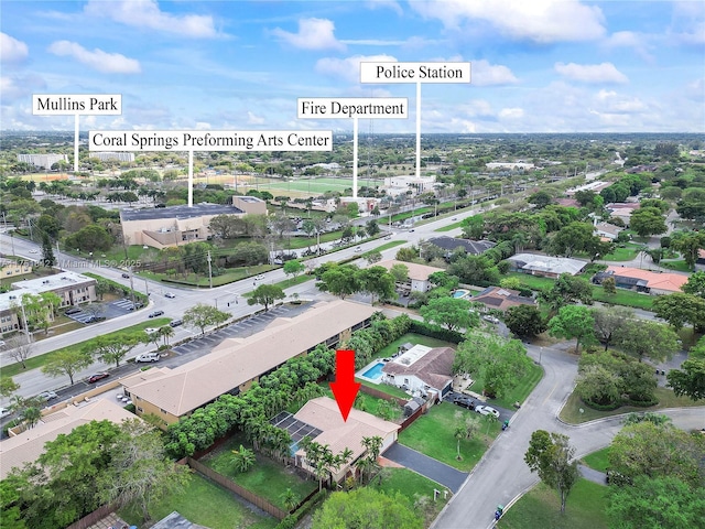 bird's eye view featuring a residential view