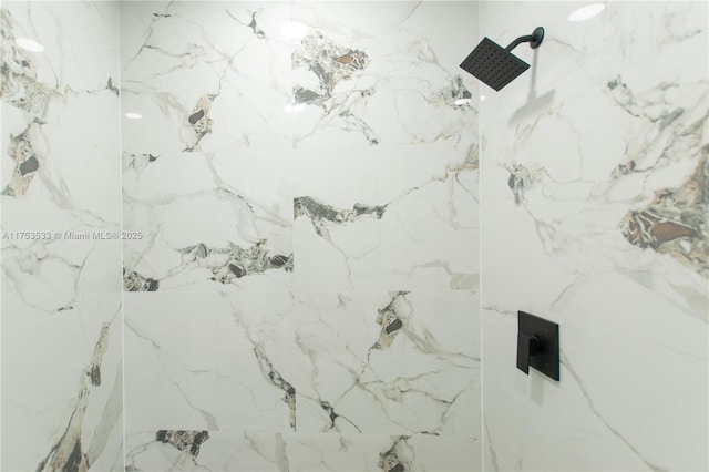 details with a marble finish shower