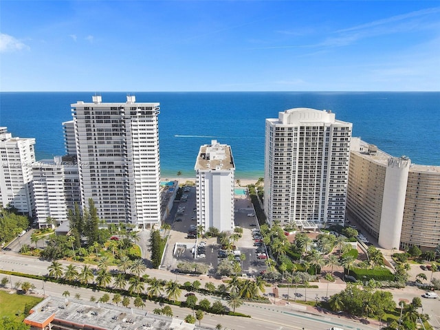 aerial view with a view of city and a water view