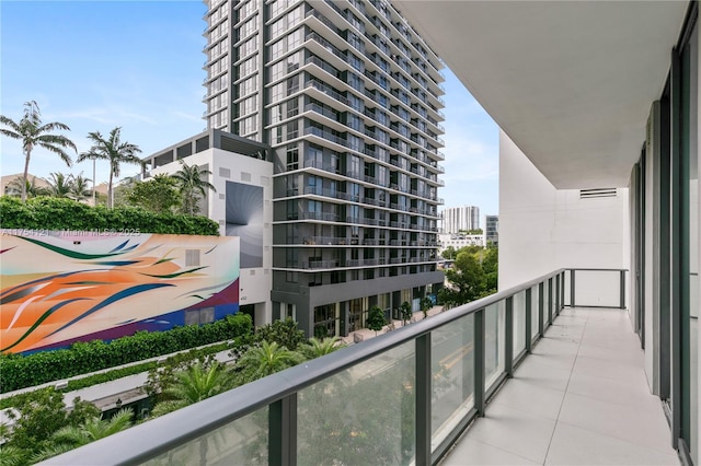 balcony with a city view