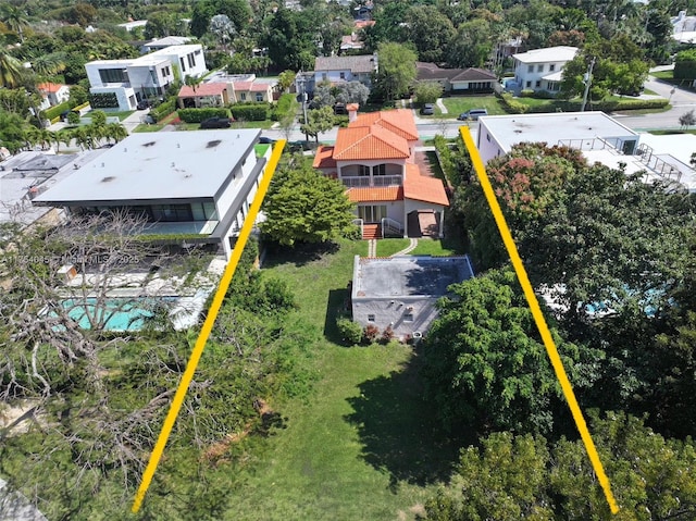 aerial view featuring a residential view