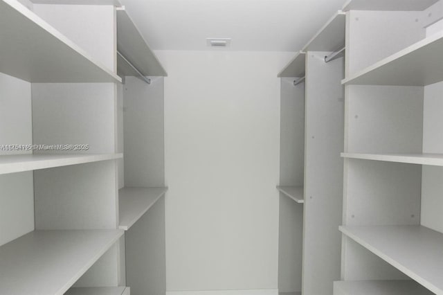 spacious closet with visible vents