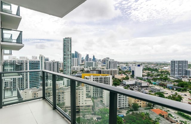 balcony with a view of city