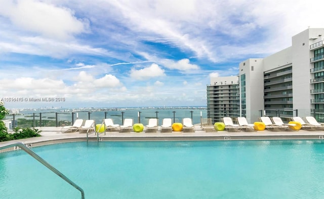 pool with a water view