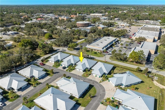 bird's eye view with a residential view